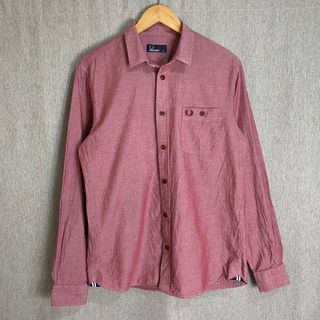 Fred Perry England bleached red light denim shirt