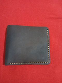 Full grain leather bifold wallet in coffee color