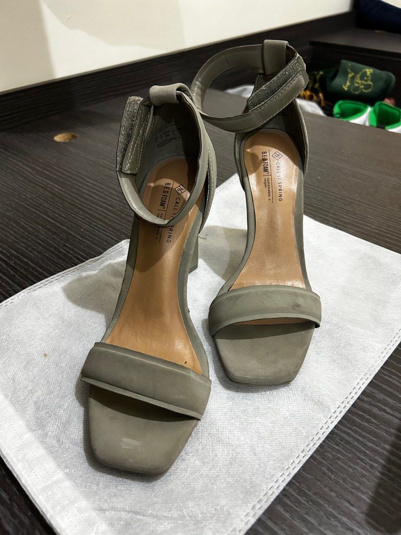 Gray open toe heels 2025