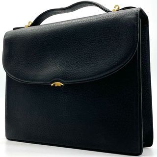 GUCCI business bag leather genuine leather metal fittings black