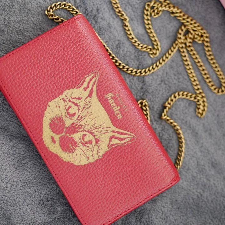 Gucci Garden Series Wallet Chain Bag Cat