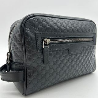 Gucci Second Bag Clutch Microshima GG Leather Black