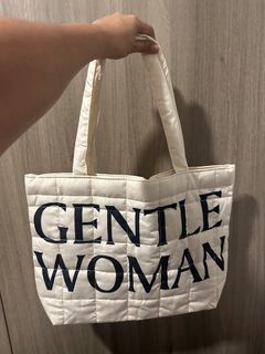 Gentle Woman White Puffer Tote Bag