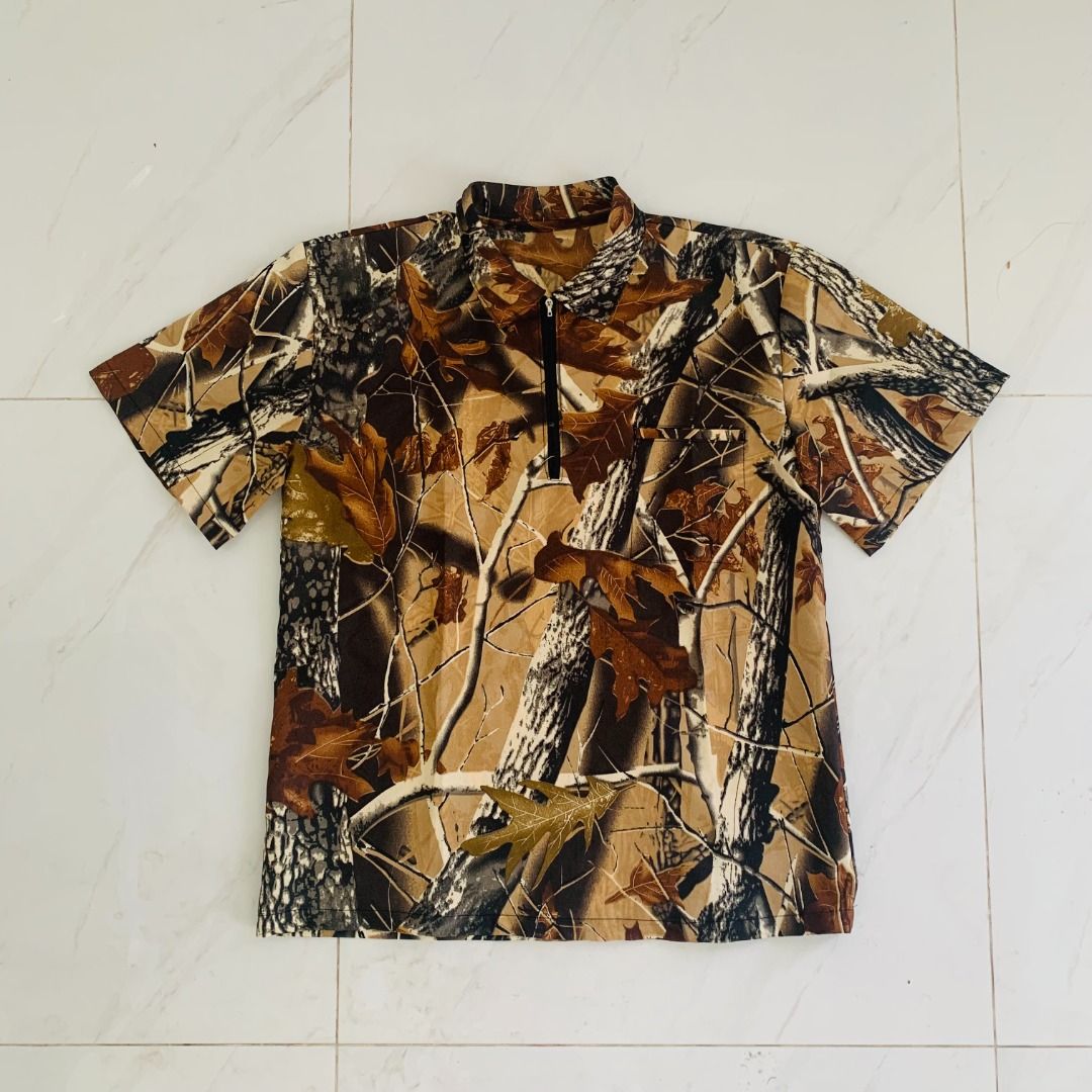 HALF ZIP POLO SHIRT REAL TREE Men s Fashion Tops Sets Tshirts Polo Shirts on Carousell