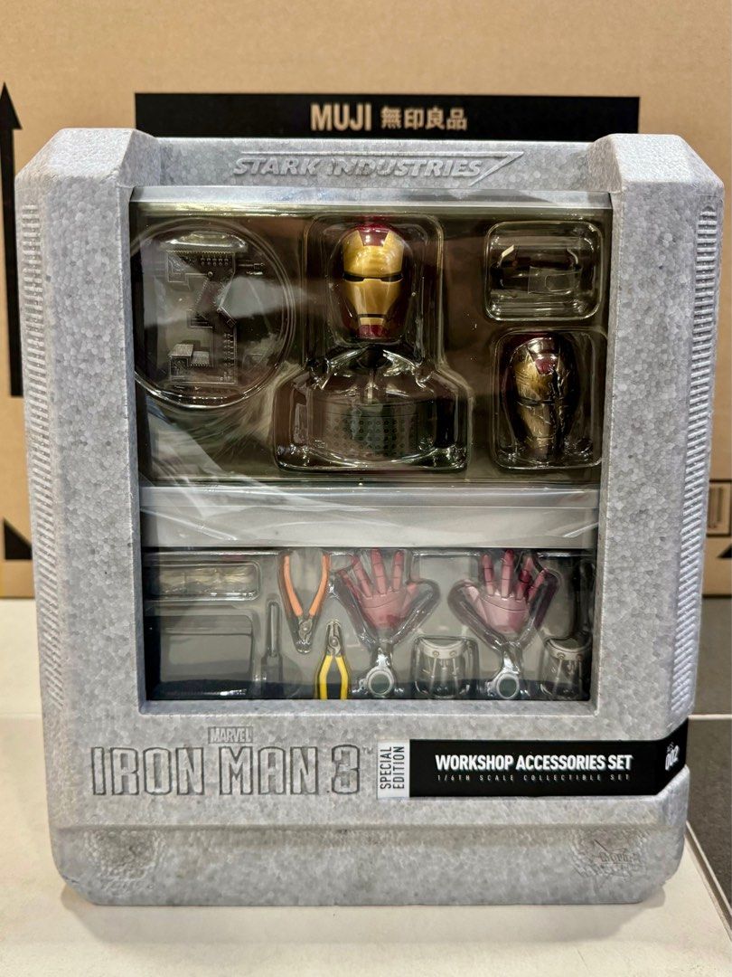 Set Accessoires Iron Man 3 Workshop 1/6 Scale Hot Toys, ACS002, Scellé, état Excellent