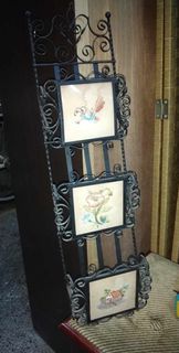 JAPAN WROUGHT IRON TRIPLE LETTER/CARDS RACK