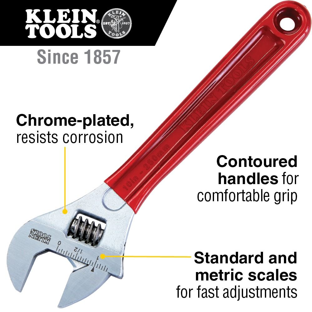 Klein Tools Adjustable Wrench 10 inches D507-10 (Category: Construction Tools & Equipment) located in Manila. Submitted by homecareph (Listing ID 1301546661, Image 2). Description: 01-30-2026 ✅For Sale !!! Retail / Wholesale ✅KLEIN TOOLS ADJUSTABLE WRENCH ✅MODEL: D507-10 • Jaw Capacity: 3.3cm • Overall Length: 26cm • Weight: 0.5kg • Forged heat-treated alloy steel • Contoured handles for comfortable use • Chrome-plated for rust resistance • Heavy