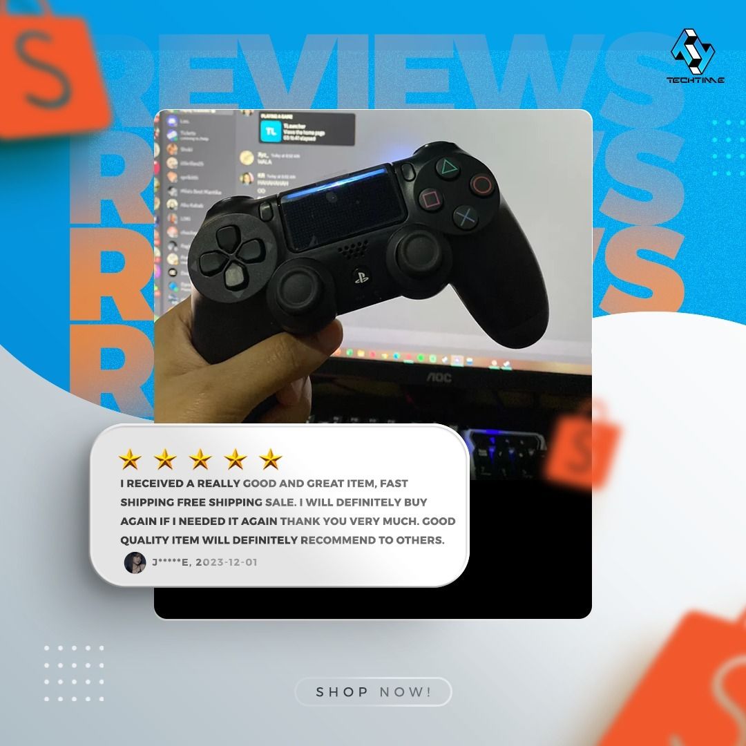 LOWEST PRICE🔥 DS4 CONTROLLER‼️‼️ (Category: Controllers) located in Manila. Submitted by gigaware (Listing ID 1302635550, Image 2). Description: Take Control, Master Your Game: DS4 Controller - Precision in Every Press! 🎮✨ GET YOURS NOW 💥 (FEATURES) The feel, shape, and sensitivity of the dual analog sticks and trigger buttons have been improved to provide a greater sense of control, no matter what you play The new multi-touch and clickable to