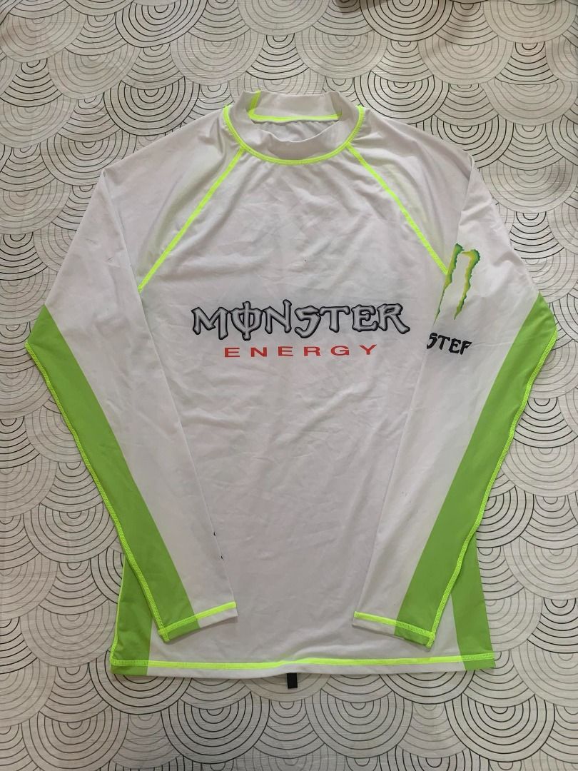 (M) Monster Energy Rash Guard, Men's Fashion, Tops & Sets, Swim Top ...