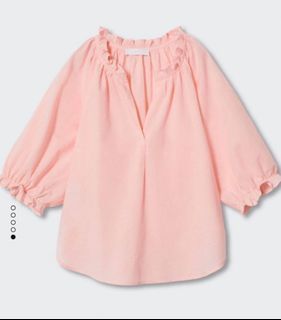 Mango Pink Puff Sleeve Top [S]