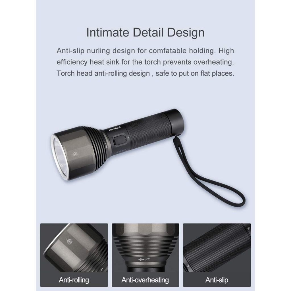 Nextool E30 2000 Lumens Handheld Camping Flashlights Waterproof Portable Outdoor Torch 5 Light modes (Category: Hiking & Camping) located in Manila. Submitted by vmidirect (Listing ID 1302582213, Image 2). Description: About this item [High Performance and Easy to Use] E30 has 5 lighting modes (High/ Medium/ Low/ Momentary on/ SOS), with a maximum output of 2000 lumens and easy to use with one button operation. [USB-C Rechargeable] E30 is powered