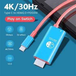 Original Portable Dock Type C to HDMI Conversion Cable and Charger for TV Docking Mode [Steam Deck and Switch]