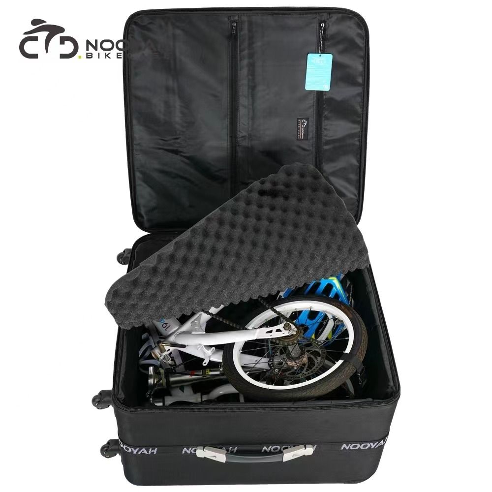 Premium Nooyah Travel Luggage For Foldable Bicycle Big Case Large Box For 14 Inch 16 inch Foldie Bike Hard Case Suitcase 14 16 Trifold Bifold