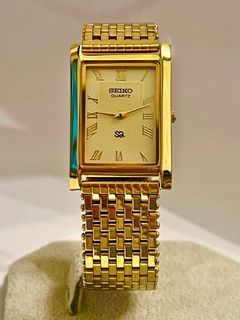 SEIKO SQ Tank Gold(gp) Unisex watch