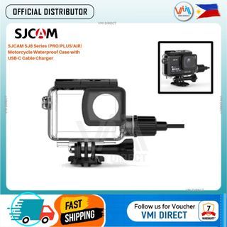 SJCAM SJ8 Series Motorcycle Waterproof Case with USB-C Cable Charger for Pro/Plus/Air 4K Action Cam
