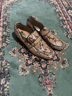 Snake leather loafers