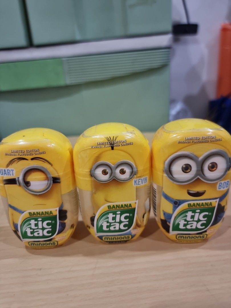 Tic Tac limited edition Minions containers (Category: Character Goods) located in Marikina City. Submitted by coketumbler (Listing ID 1302649381, Image 1). Description: Released in 2015/16 Limited edition containers featuring Kevin, Stuart and Bob of The Minions No longer contains any Tic Tac candies For Metro Manila buyers only Payment: GCash, BPI app, Unionbank app.