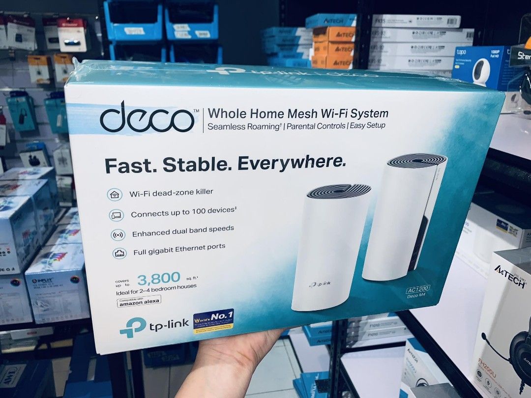 TP-Link Deco M4 AC1200 Whole Home Mesh WiFi System 2PACK (Category: Networking) located in Makati City. Submitted by techubstoreandaccessories (Listing ID 1302652791, Image 3). Description: TP-Link Deco M4 AC1200 Whole Home Mesh WiFi System 2PACK Ready for Pick Up / Delivery ‼️ 📌 DETAILS: ✅Actual Picture Posted. ✅BRAND NEW & ORIGINAL. ✅7 Days Replacement for Factory Defects and 1year Warranty. (Terms and conditions apply) -----------------------