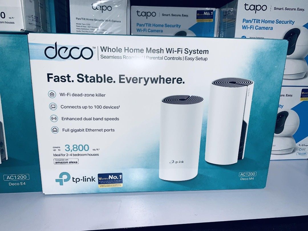 TP-Link Deco M4 AC1200 Whole Home Mesh WiFi System 2PACK (Category: Networking) located in Makati City. Submitted by techubstoreandaccessories (Listing ID 1302652791, Image 1). Description: TP-Link Deco M4 AC1200 Whole Home Mesh WiFi System 2PACK Ready for Pick Up / Delivery ‼️ 📌 DETAILS: ✅Actual Picture Posted. ✅BRAND NEW & ORIGINAL. ✅7 Days Replacement for Factory Defects and 1year Warranty. (Terms and conditions apply) -----------------------