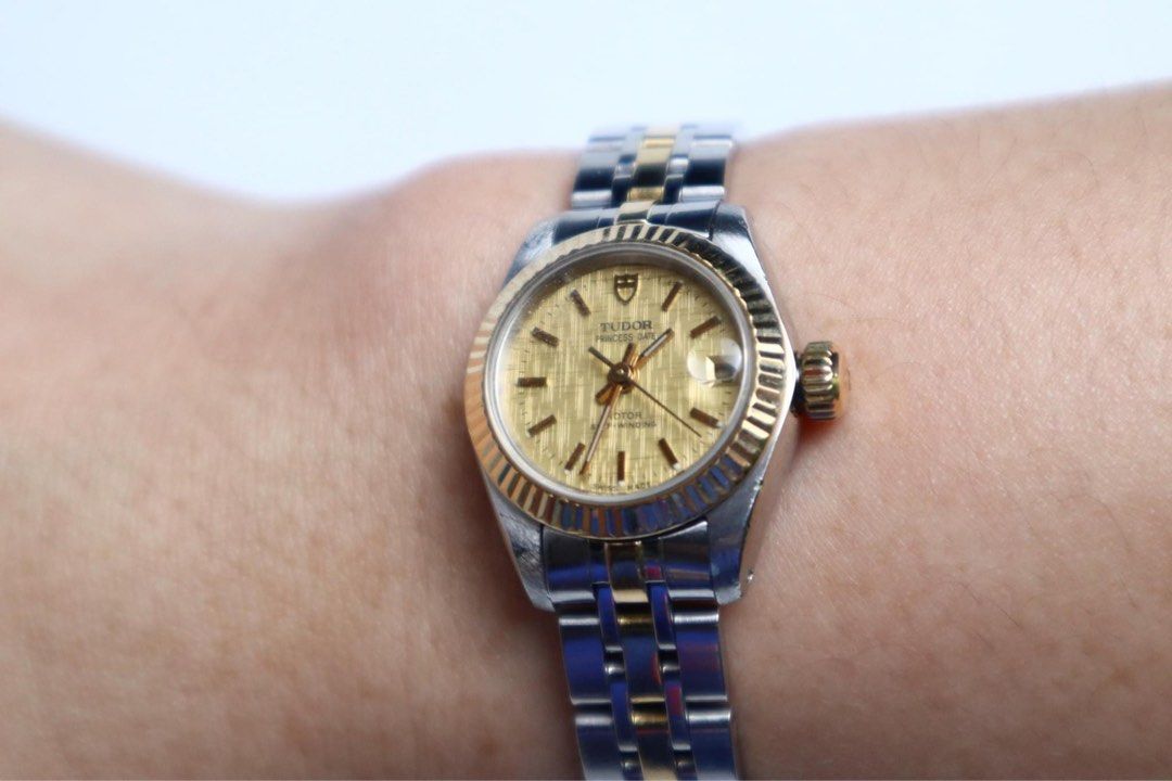 Tudor (Category: Luxury Watches) located in Cabanatuan. Submitted by albertgonzales27 (Listing ID 1302578420, Image 1). Description: Brand - TUDOR Model - Princess Date Reference number - 92513 Movement - Tudor Automatic ETA 2671 Serial Number - H281717 Year of production 2001 Bezel Material - Gold Case material - Steel Bracelet material - Steel/Gold Case Size 22mm Wrist size - 6 in Linen dial WATCH ONLY Price - 58,000 PHP Watch is lightly polish