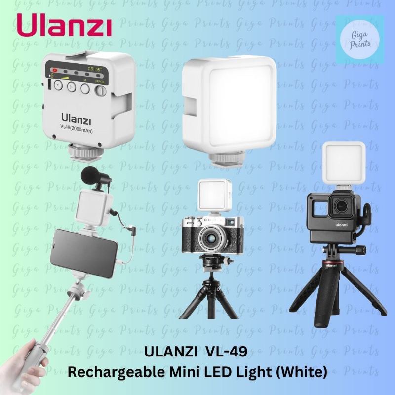 ULANZI VL-49 Rechargeable Mini LED Light (White) (Category: Lighting & Studio Equipment) located in Quezon City. Submitted by bdsdc1998 (Listing ID 1302570886, Image 1). Description: Ulanzi VL49 Rechargeable Mini RGB Light Portable Photography Lighting in White Features: Great value for money- The VL49 RGB is an affordable and compact RGB video light. Perfect for interviews, vlogs, streaming or film recordings. 360 degree RGB- When set to RGB mod