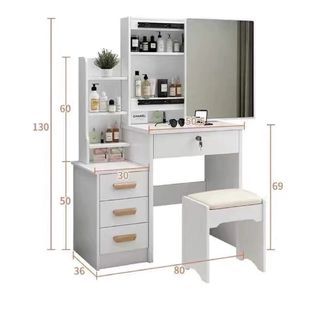 Vanity table with drawers and mirror for bedroom or skincare