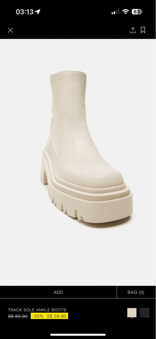Zara track sole ankle boots Women s Fashion Footwear Boots on Carousell