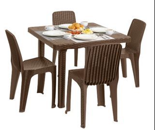 ZOEY PALMERA RATTAN DINING SET 4-SEATER (TABLES & CHAIRS)