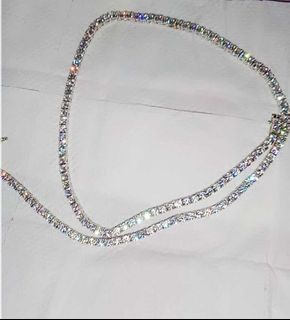 10ct round cut vvs1D Diamond tennis necklace women 14k white gold