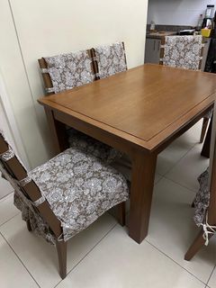 6 SEATER DINING SET TABLE AND CHAIRS CHERRY WOOD