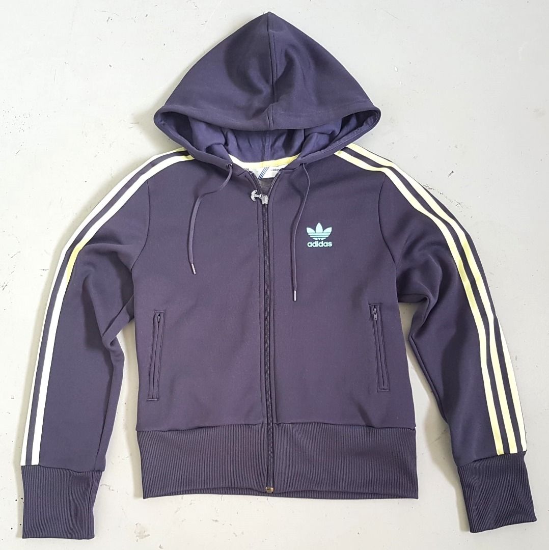 Adidas Hooded Jacket Black Designer Hoody Jacket 3 yellow stripes Street Fashion Adidas Sportswear Cult Favourite