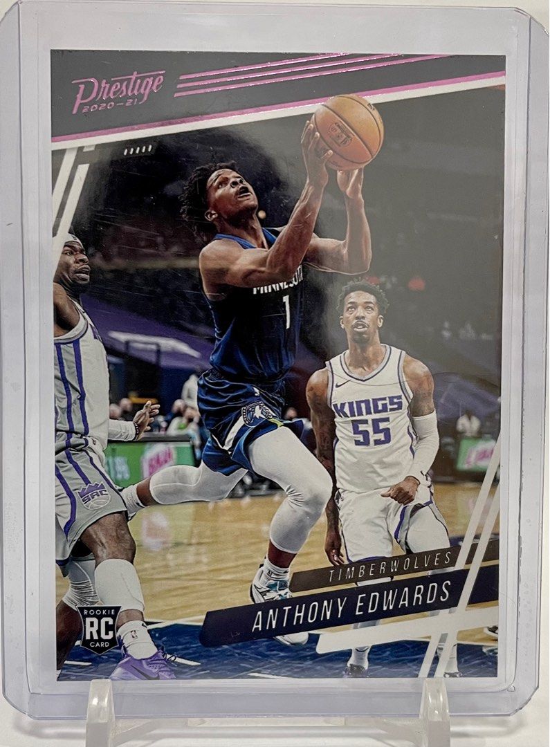 Anthony Edwards RC 2020 Prestige Purple Parallel NBA card (Category: Raw Singles) located in Quezon City. Submitted by zazzsan (Listing ID 1302817637, Image 1). Description: Anthony Edwards RC 2020 Prestige Purple Parallel NBA card.