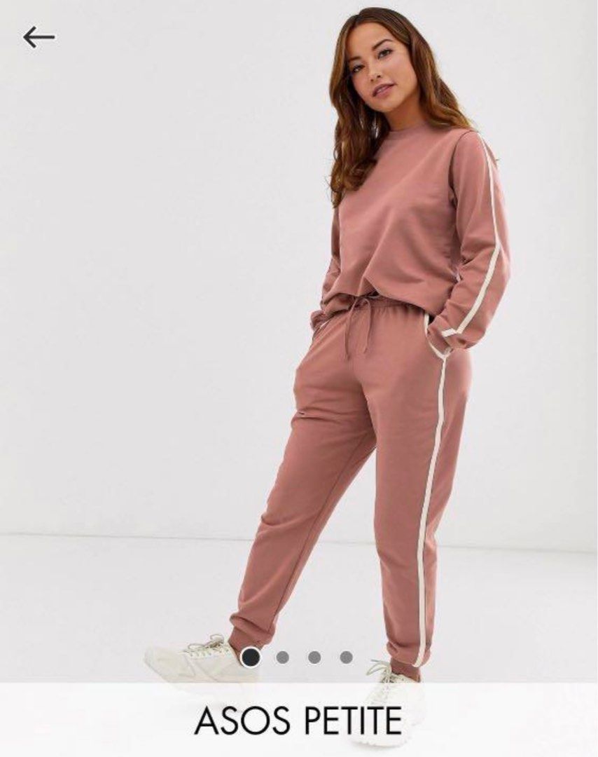 asos petite blush pink tracksuit sweater joggers Women s Fashion Activewear on Carousell