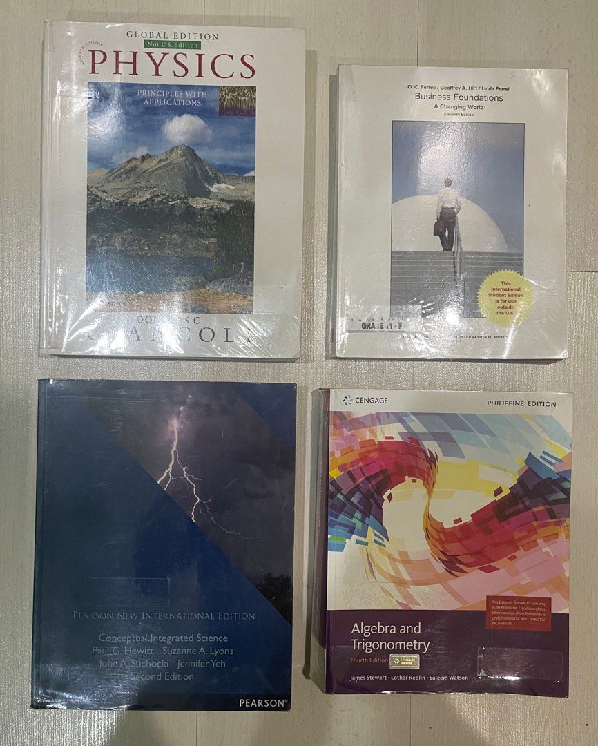 ASSORTED STEM BOOKS (Category: Textbooks) located in Quezon City. Submitted by desireeuy (Listing ID 1302729111, Image 1). Description: Used but in good condition. SP: P400 each or take all 4 books for P1,500 💴: BDO, Chinabank, UnionBank, GCash 🛵Delivery via 3rd party courier (buyer’s expense) 📍New Manila, QC.