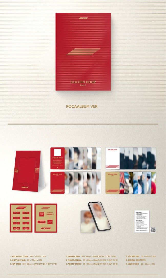 預購]ATEEZ - 迷你10輯GOLDEN HOUR : Part.1 (POCAALBUM VER.)韓國5