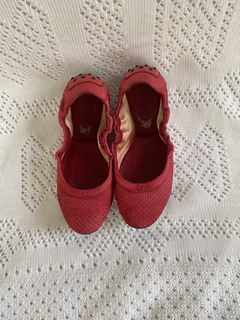 Authentic Tods Dark Red Ballerina Shoes Size 5