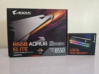 B550 aorus elite + ryzen 5 5600x + Aorus rgb memory 3200mhz ddr4 2x8gb