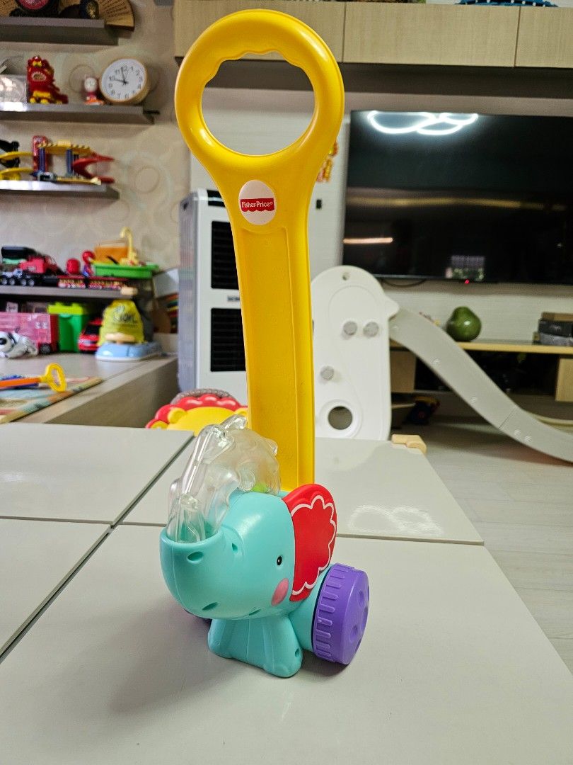 Fisher-Price Pop and Push Elephant, Babies Kids, Infant Playtime