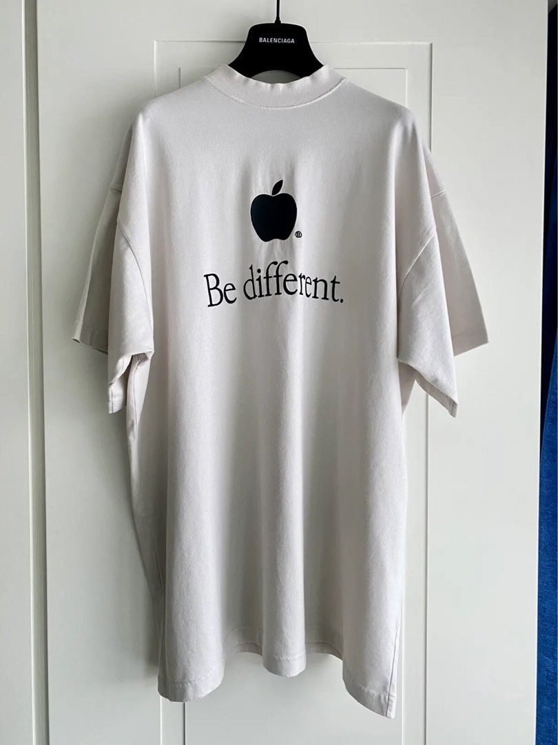 Balenciaga Be different apple logo tshirt, Men's Fashion Balenciaga Be different apple logo tshirt, Men's Fashion