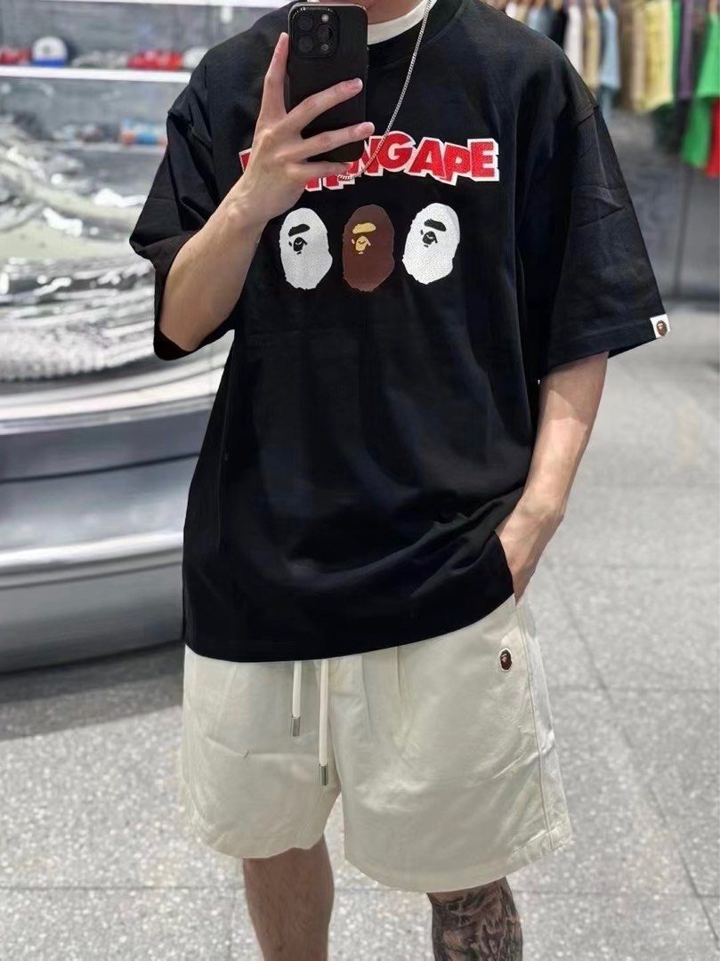 BAPE Triple Ape Head Relaxed Fit Tshirt, Men
