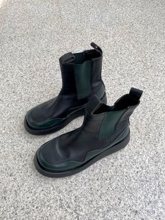 Black Leather Platform Chelsea Boots