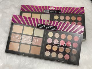 Branded highlighter face and eyeshadow palette