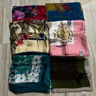 Branded Scarf Bundle (Givenchy, Daks, Pierre Cardin, Junko Koshino)