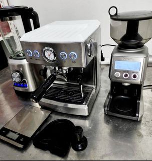 Breville Grinder & Stirling Espresso Machine W/ Free Blender & Accessories