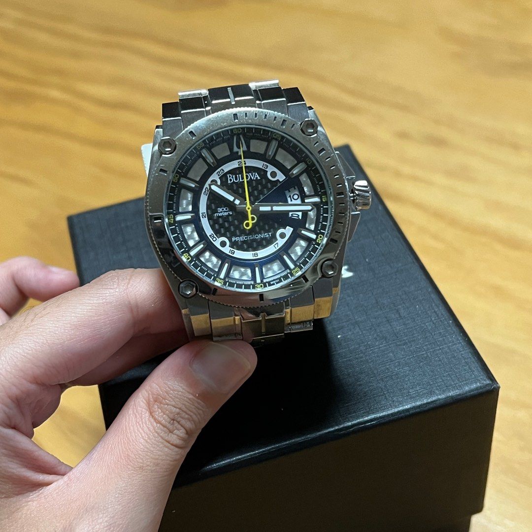 BULOVA Precisionist 96B131 Quartz (Category: Men's Watches) located in Quezon City. Submitted by kindleton (Listing ID 1302815035, Image 3). Description: - Dial: black/silver - Movement: quartz - Material: stainless steel - Case Diameter: approx. 46mm - Waterproof 300m.