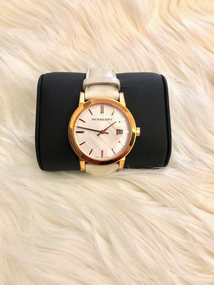 Burberry watch white genuine leather Sapphire Crystal BU9012 Fesyen Wanita Jam Tangan di Carousell