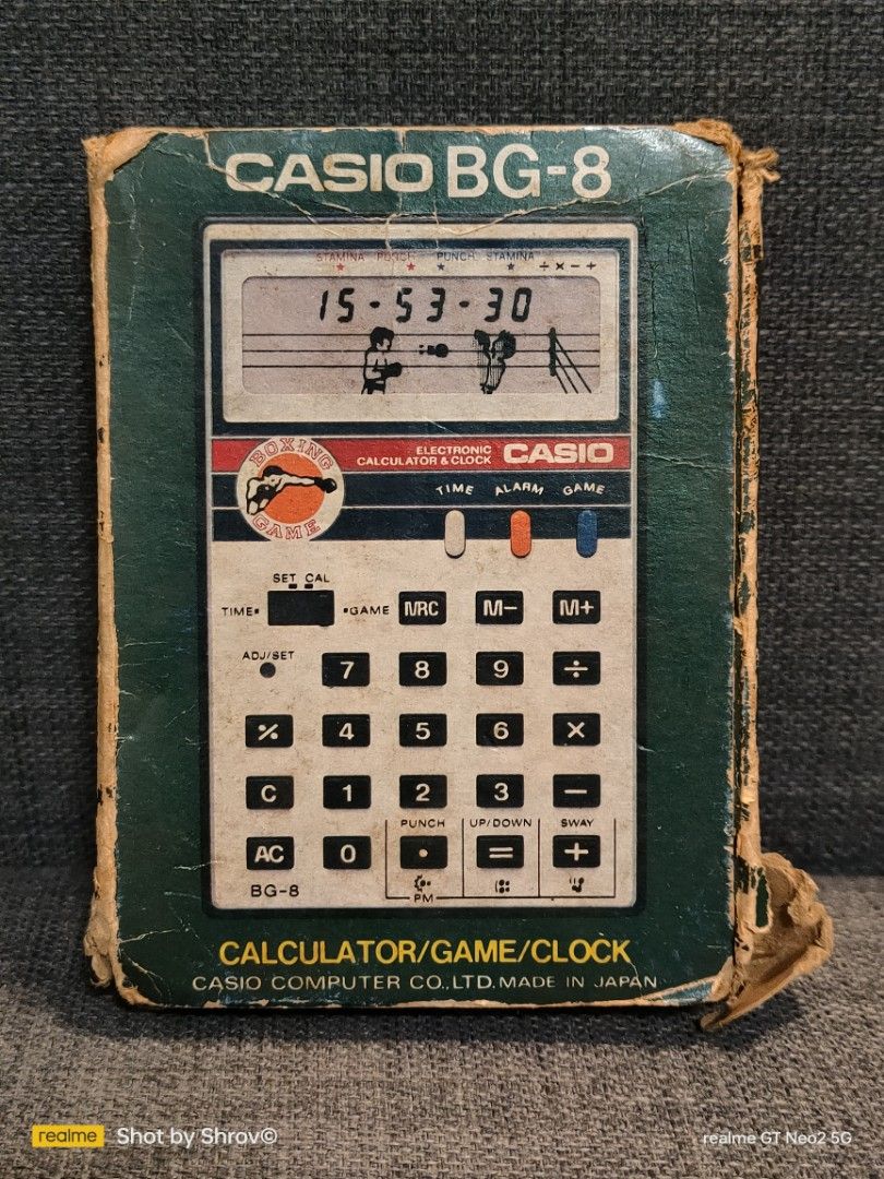 CASIO BG-8 BOXING GAME CALCULATOR GAME CLOCK CASIO COMPUTER RARE VVHTF ...