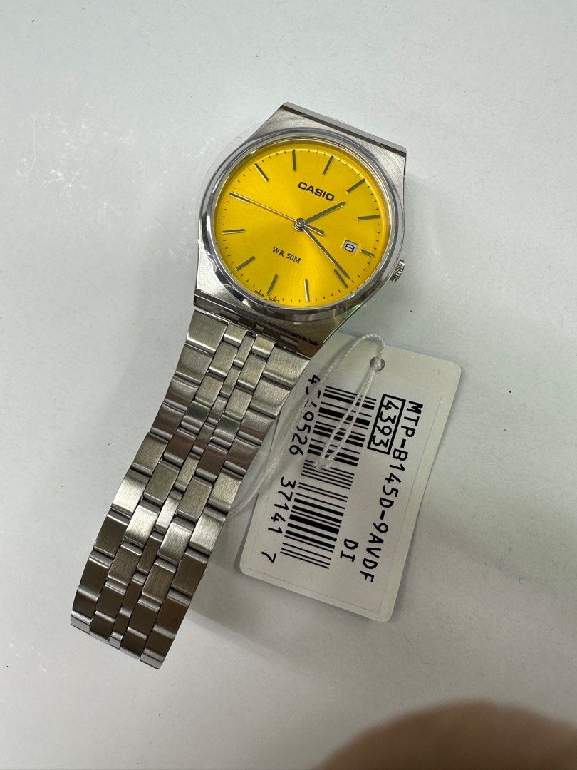 Casio MTP-B145D-9 MTP-B145D-9A (Category: Men's Watches) located in Manila. Submitted by seikowatchfactory (Listing ID 1302629847, Image 2). Description: BNIB 10/10 Model: MTP-B145D-9A Price: 3000 pesos Specifications: Size of Case: 40 x 35 x 7.4mm Total Weight: 82g Approx. Battery Life: 3 years on SR621SW Regular Timekeeping 50m Water Resistance Date display Mineral Glass Stainless Steel One-Touch Triple fold clasp Quartz Movement Seller is Auth