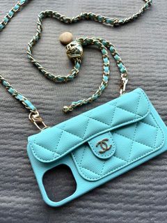 Chanel iphone 13 case with cardholder and strap