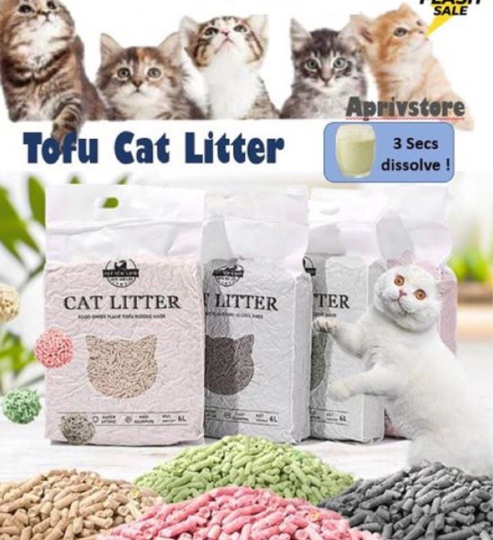 Free delivery CHEAPEST SG 4 for 25 6L Cat Litter Tofu Cat Litter Cat Sand Litter for Cats Tofu Cat Cleaning Clump Litter 6L Pet Supplies Homes Other Pet Accessories on Carousell